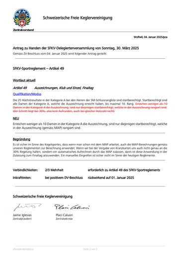 Antrag 3 ZV DV SFKV 2025 Sportreglement Art 49