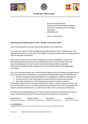 Bewerbung - SM 2025 Luzerner UVs