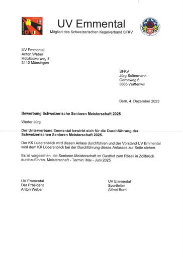 Bewerbung - Senioren-MS 2025