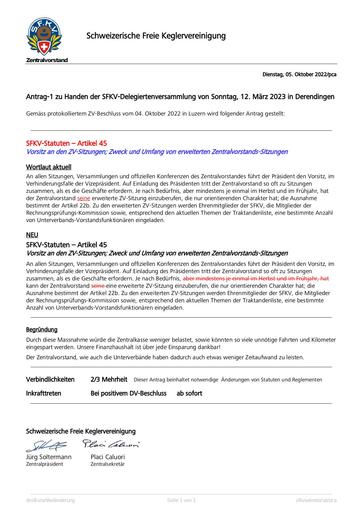 Antrag 1 - DV SFKV 2023 Statuten Art. 45