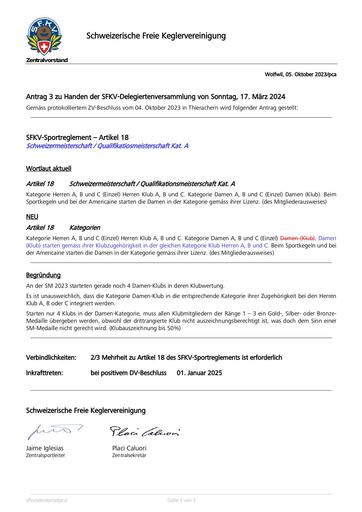 Antrag 3 - Sportreglement Damen-Klubs (DV 2024)