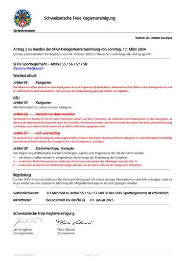 Antrag 2  - Sportreglement Kantone-Wettkampf (DV 2024)