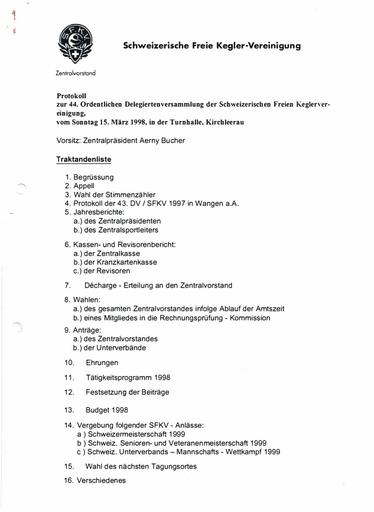 Protokoll - DV 1998, Kirchleerau
