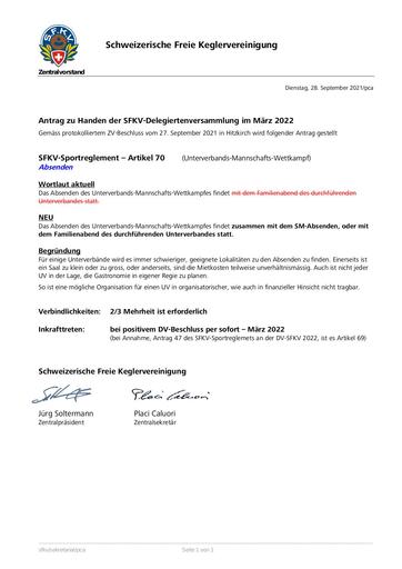 Antrag - DV SFKV 2022 Sportreglement Artikel 70 (ZV-Antrag)