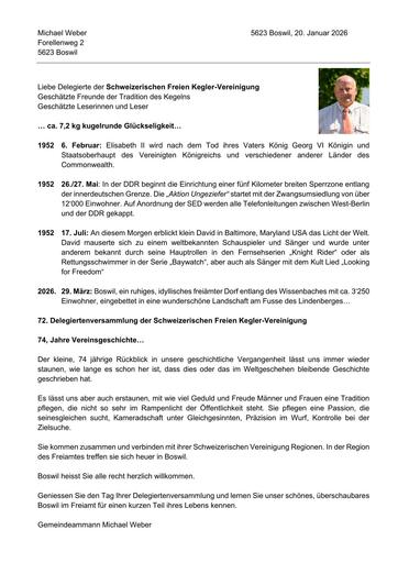 Grusswort Gemeindeammann Michael Weber | 72. DV 2026
