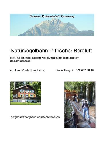 Flyer Natur-Kegelbahn Berghaus Ricketschwändi