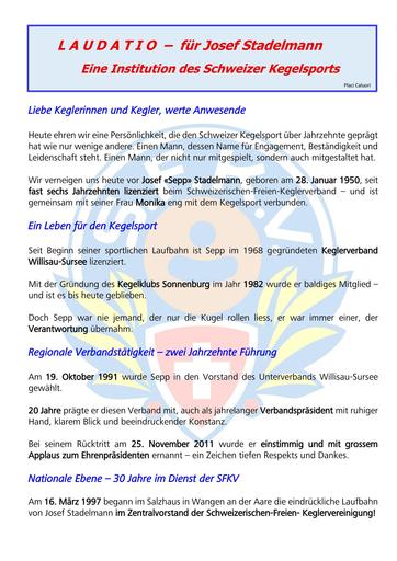 Laudatio: EM Josef Stadelmann 2026