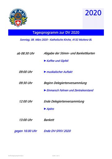 Tagesprogramm - DV 08. März 2020