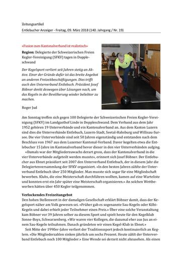1. Zeitungsartikel zur DV (Entlebucher Anzeiger - 09. März 2018)