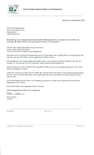 Bewerbung - UVMW 2021 (UV Olten und Umgebung)