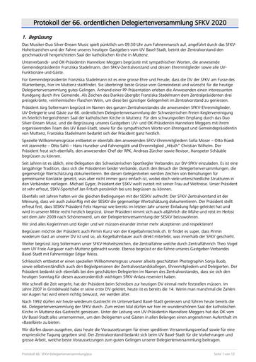 Protokoll - DV SFKV 2020, Muttenz